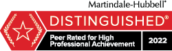 Martindale-Hubbell Distinguished. Peer Rated for High Professional Achievement.